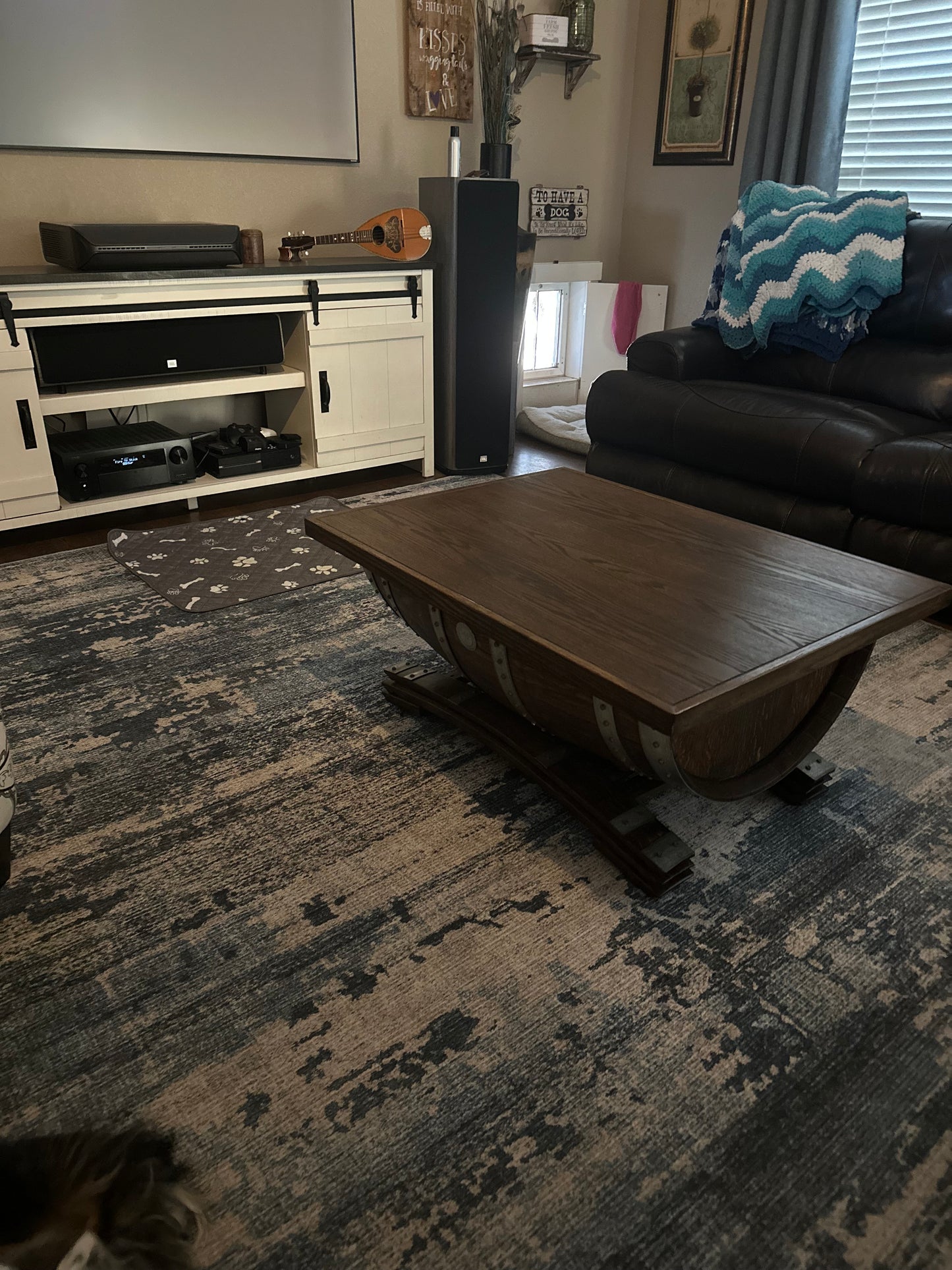 1/2 Wine Barrel Coffee Table