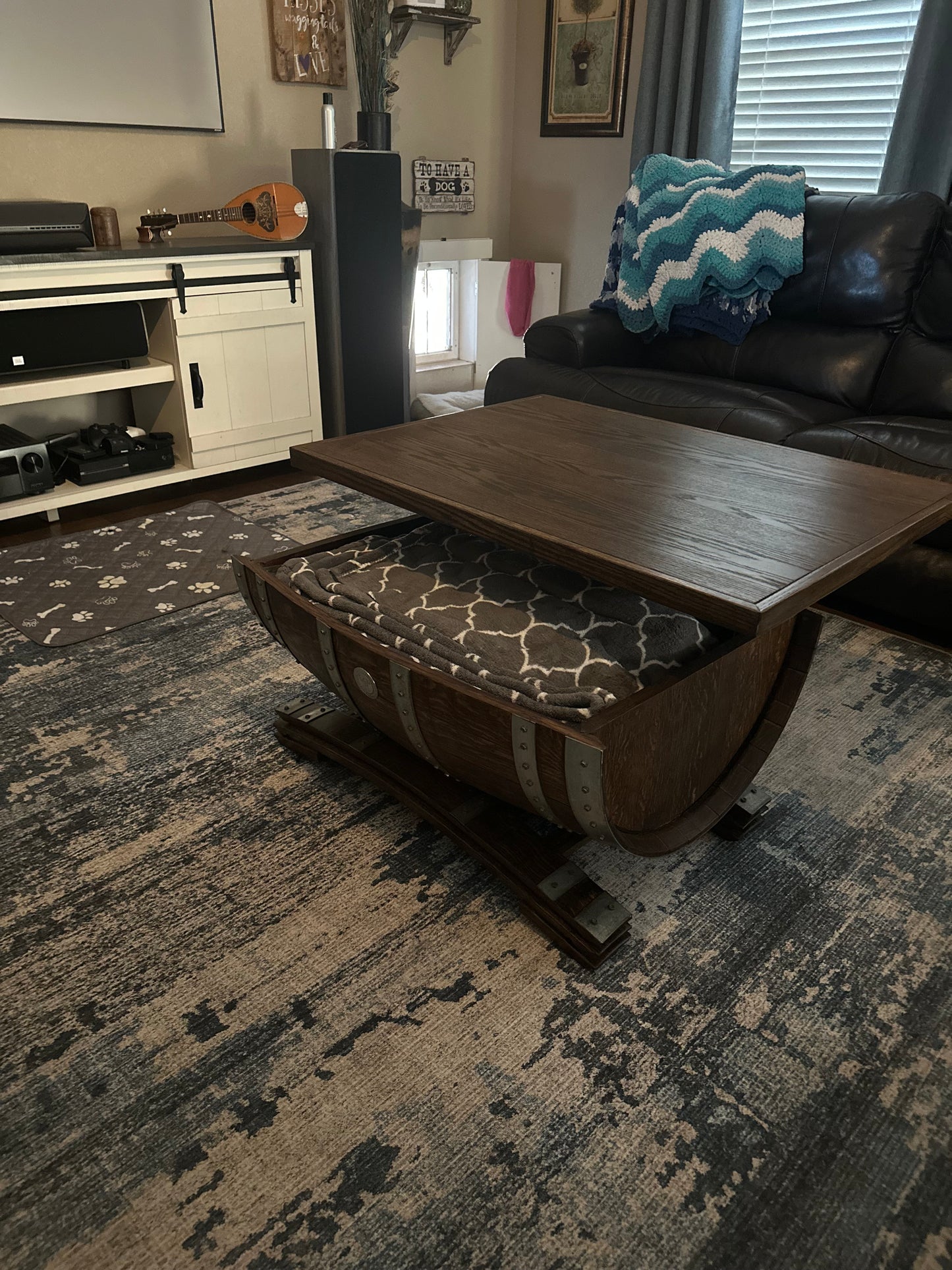 1/2 Wine Barrel Coffee Table