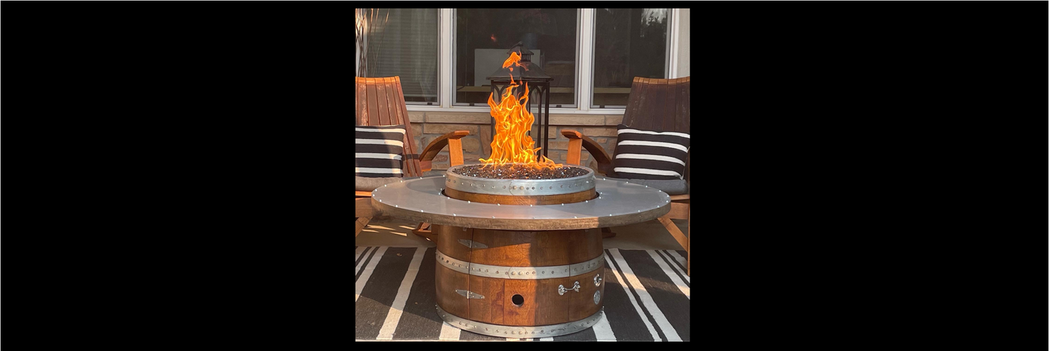 Wine Barrel Dude Coffee Table 46-Inch Gas Fire Pit — Modern Blaze