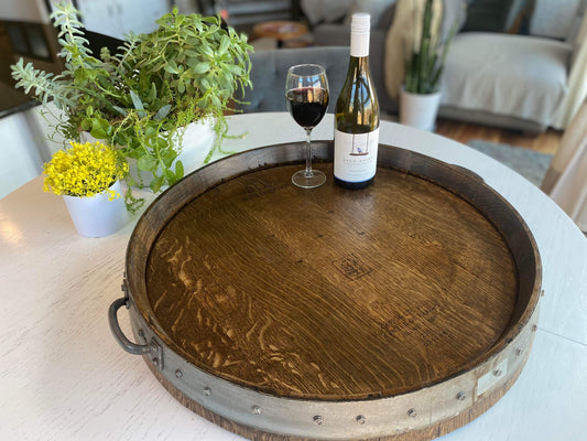 Wine Barrel Serving Tray - FREE shipping!